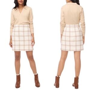 NWT J. Crew Wool Blend A-Line Mini Skirt Plaid Windowpane J.Crew Factory Size 10